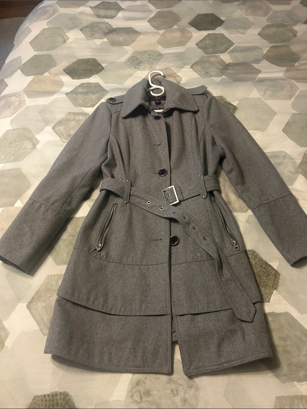 Gray Belted Coat